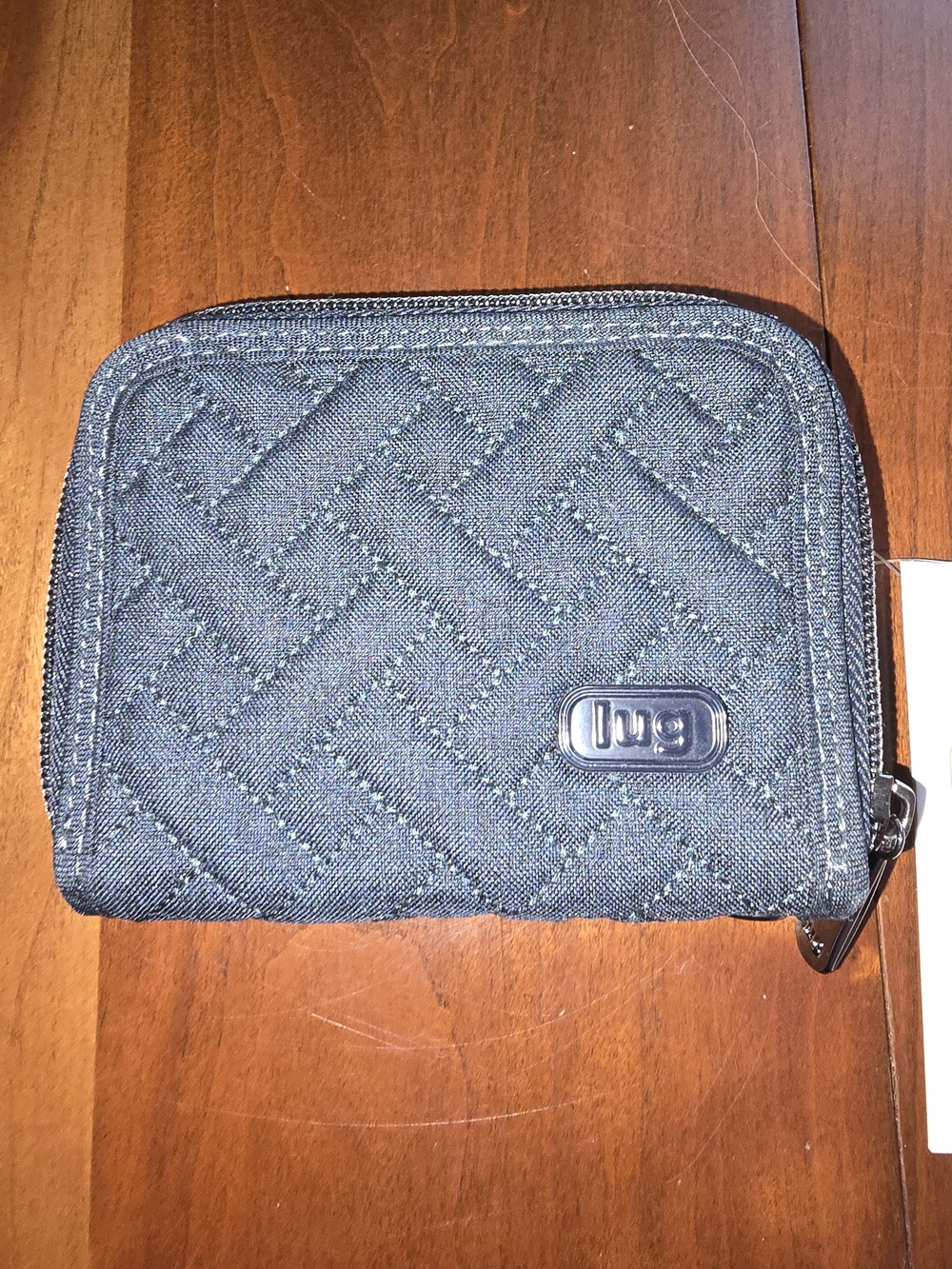 Lug RFID Quilted Denim Mini Handspring Wallet Organizer, New with Tags!